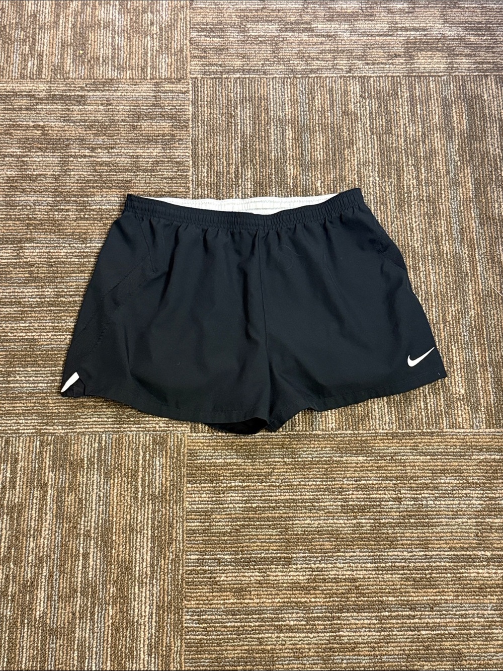 Nike Black Women's Athletic Running Shorts with White Swoosh